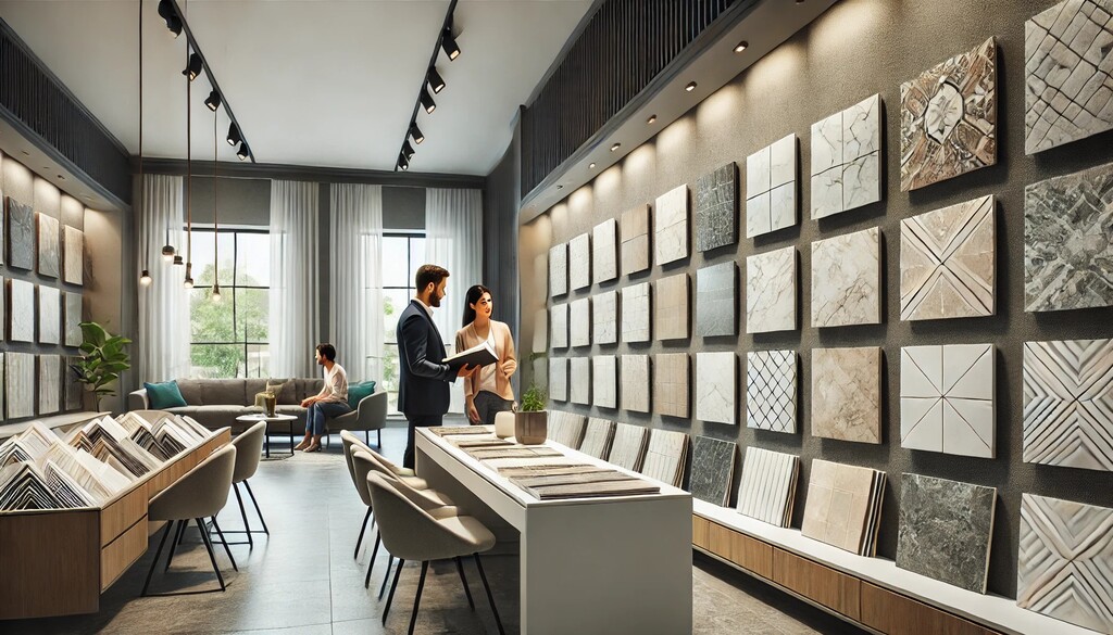 Màu gạch giả gỗ phù hợp phòng khách